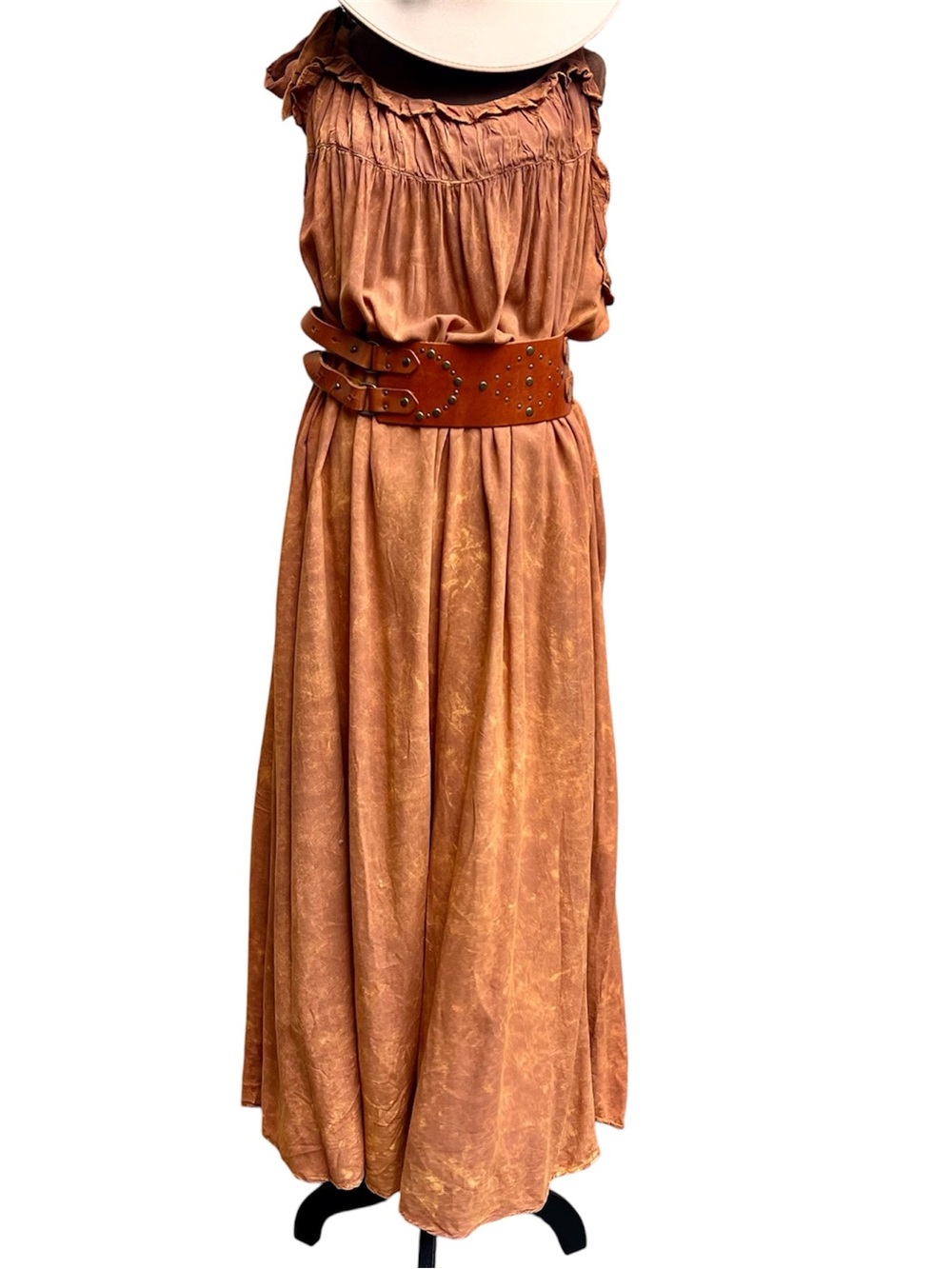 Long Boho Rust Maxi Dress